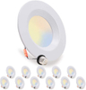 ENERGETIC 6 Inch LED Slim Recessed Lighting, 5 CCT, 1200 Lumens, Dimmable, CRI 90+, 15W=120W Eqv, Simple Retrofit Installation, Wet Rated, ETL Listed, 12 Pack