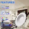 ENERGETIC Dimmable 5/6 inch LED Recessed Lighting, 1000 Lumens High Brightness, 13W=150W, Downlight, Damp Rated, ETL Listed, Simple Retrofit Installation, 12 Pack