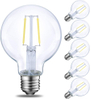 G25 LED Globe Edison Light Bulb, E26 Standard Base, 6 Pack
