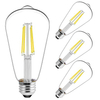 Vintage LED Edison Bulbs, 60 W, ST64 LED Filament Bulbs, CRI 95+, Non-Dimmable, E26 , UL Listed, 4 Pack