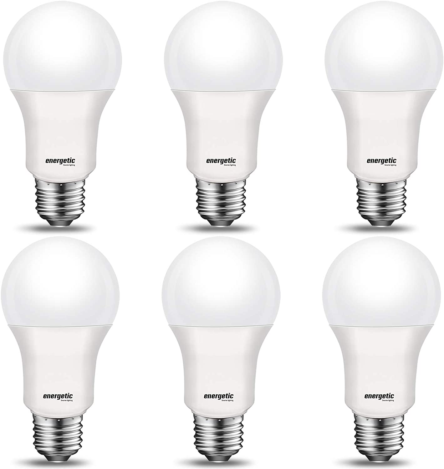 A19 LED Bulb, 12W=75W, E26 Medium Base, 2700K, 6 Pack